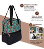 Green Background & Floral Printed Long Insulated Lunch Bag