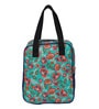 Green Background & Floral Printed Long Insulated Lunch Bag