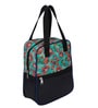 Green Background & Floral Printed Long Insulated Lunch Bag