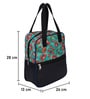 Green Background & Floral Printed Long Insulated Lunch Bag