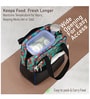 Green Background & Floral Printed Long Insulated Lunch Bag