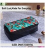 Green Background & Floral Printed Make Up Pouch