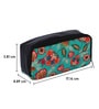 Green Background & Floral Printed Make Up Pouch
