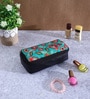 Green Background & Floral Printed Make Up Pouch