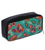 Green Background & Floral Printed Make Up Pouch