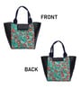 Green Background & Floral Printed Rectangle Insulated Lunch Bag