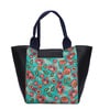 Green Background & Floral Printed Rectangle Insulated Lunch Bag
