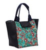 Green Background & Floral Printed Rectangle Insulated Lunch Bag