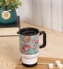Green Background & Floral Printed Steel Tumbler