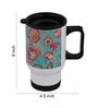 Green Background & Floral Printed Steel Tumbler