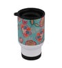 Green Background & Floral Printed Steel Tumbler