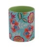 Green Background & Floral with Inside Colour Green Printed Coffee Mug 320ml