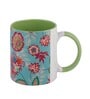 Green Background & Floral with Inside Colour Green Printed Coffee Mug 320ml