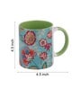 Green Background & Floral with Inside Colour Green Printed Coffee Mug 320ml
