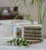 Green Bamboo Cotton Solid 650 GSM Face Towel Set (4Pc)