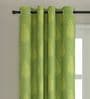Green Traditional Cotton 5 Ft Light Filtering Eyelet Window Curtain