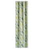 Green Floral Faux Silk 5 Ft Blackout Eyelet Window Curtain