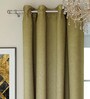Green Solid Faux Silk 8 Ft Blackout Eyelet Door Curtains (Set of 2)
