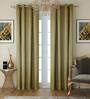 Green Solid Faux Silk 8 Ft Blackout Eyelet Door Curtains (Set of 2)