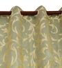 Green Blackout Jacquard 7 feet Eyelet Curtain