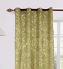 Green Blackout Jacquard 7 feet Eyelet Curtain
