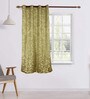 Green Blackout Jacquard 7 feet Eyelet Curtain