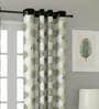 Green Traditional Polyester 5 Ft Semisheer Eyelet Window Curtains (Set of 2)