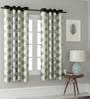 Green Traditional Polyester 5 Ft Semisheer Eyelet Window Curtains (Set of 2)