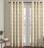 Multicolour Polyester Velvet Geometric 7FT Light Filtering Eyelet Door Curtains (Pack of 1)