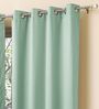 Green Blackout Polyester 7 feet Eyelet Door Curtains