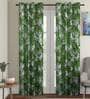 Green Blackout Polyester 9 feet Eyelet Long Door Curtains Set of 2