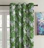 Green Blackout Polyester 9 feet Eyelet Long Door Curtains Set of 2