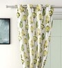 Green Faux Silk Blackout 5 Feet Eyelet Curtain (Set of 2)