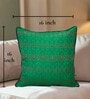 Green Blended Cotton and Silk Woven Ikat 16x16 inches Cushion Covers (Set of 2)