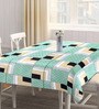 Green Blended Cotton Geometric 86x60 Inches Table linen