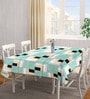 Green Blended Cotton Geometric 86x60 Inches Table linen