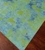Green Abstract Blended Silk 4 ft x 6 ft Hand Knotted Carpet