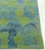 Green Abstract Blended Silk 4 ft x 6 ft Hand Knotted Carpet