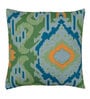 Blue Traditional Poly Canvas 16 x 16 Inch Cushion Cover