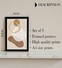 Abstract Boho Wall Art Framed Set of 9