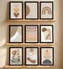 Abstract Boho Wall Art Framed Set of 9