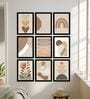 Abstract Boho Wall Art Framed Set of 9