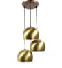 Green Brass 3 Light Cluster Hanging Lamp