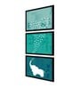 Elephant Green Canvas (Pack of 3) Kids Wall Art