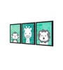Cartoon Green Canvas (Pack of 3) Kids Wall Art