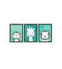 Cartoon Green Canvas (Pack of 3) Kids Wall Art