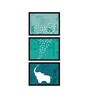 Elephant Green Canvas (Pack of 3) Kids Wall Art