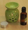 Green Ceramic & Wax Aroma Candle Diffuser Oil