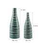 Green Ceramic Cris Cross Vases, Set of 2