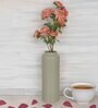 Green Ceramic Cylindrical Vases Set of 1